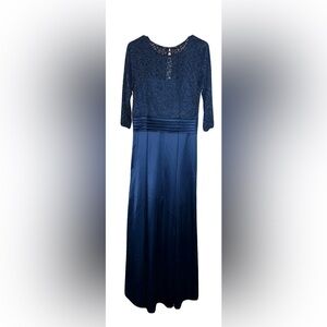 Sophisticated Lace Long Sleeve Navy blue Dress 10